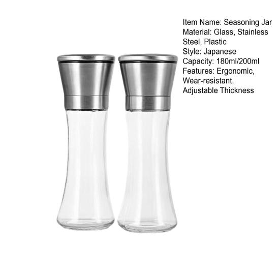 2 Stück Pfeffer- und Salzmühle Nachfüllbare Edelstahlmühle mit Einstellbarem Mahlgrad Manuelle Gewürzmühle für Küche Zuhause Restaurant