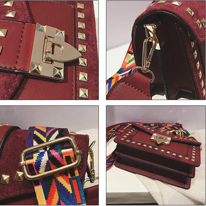 2020 Fashion Broadband Rivet Small Square Bag Fairy Wild Shoulder Messenger Bag