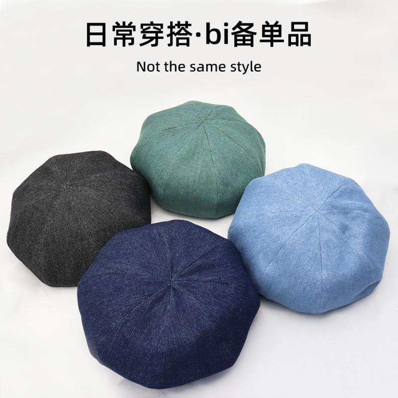 Retro Literary and Artistic Versatile Octagonal Hat Men's Thin British Newsboy Hat Beret Painter Hat Trendy Hat