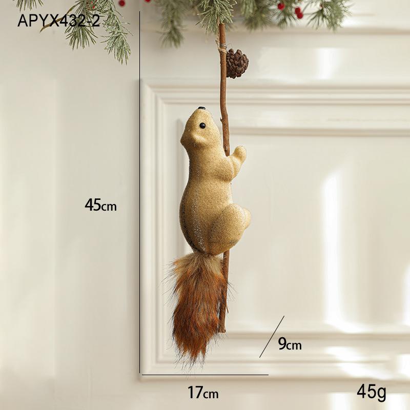 Cute Realistic Squirrel Christmas Tree Hanging Ornaments Pendant Christmas Home Wall Decoration New Year Holiday Party Kids Gift