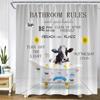 Bathroom Rules Animal Shower Curtains Sea Turtle Octopus Farm Cow Highland Cattle Sunflower Creative Bath Curtain Home Decor Set