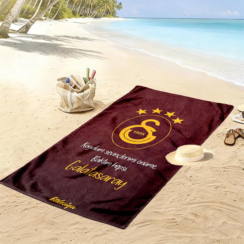 1pz Asciugamano da Spiaggia Galatasaray SK, Asciugamano da Spiaggia Multifunzionale per Attività all'Aperto, Spiaggia, Nuoto e Viaggi