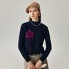 Zhaojun Women's Thickened 100% Cashmere Semi-Turtleneck Jacquard Sweater