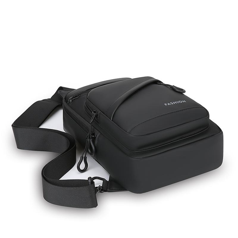 Męska torba crossbody w jednolitym kolorze, sportowa torba na klatkę piersiową na zewnątrz, torba na ramię o dużej pojemności dla dojeżdżających do pracy