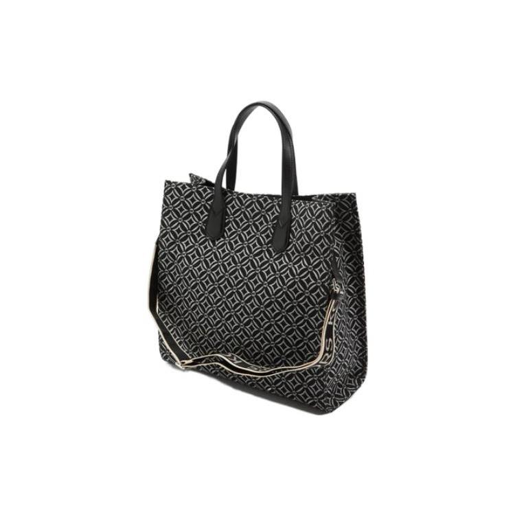 New MICHAEL KORS Fabric Tote Bag, Shopping Bag, Handbag, Crossbody Bag Large Women's Black & White 30F2S4KT3J-064