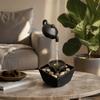 LED Light Floating Teapot Fountain Pebble Base Endless Water Flow Indoor Relaxation Fountain Resin Material Small Size