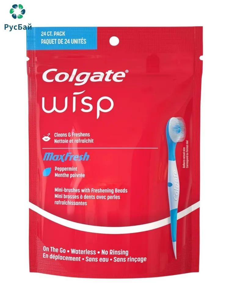 Disposable travel mini toothbrushes Max Fresh Wisp, mint flavor. 24 pcs. USA.