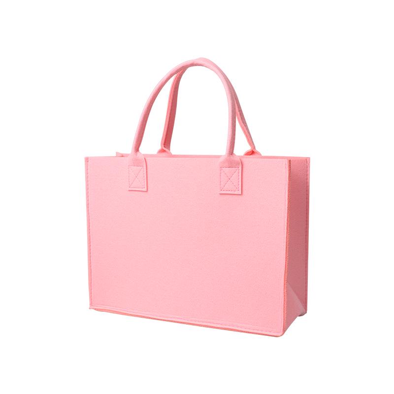 Stylish Color Block Felt Tote Bag - Large Capacity, Customizable for Gifts & Business