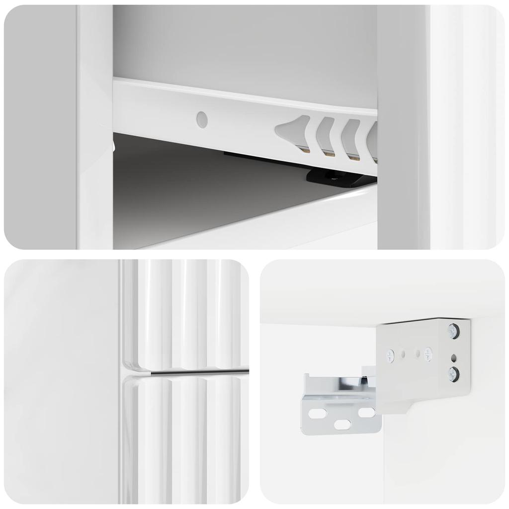 Wall Mounted Nightstand High Gloss White 33 x 34.5 x 40 cm
