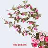 Rose Artificial Flowers Pink Silk Ivy Vine Hanging Garland Green Leaves With Flowers Decoration