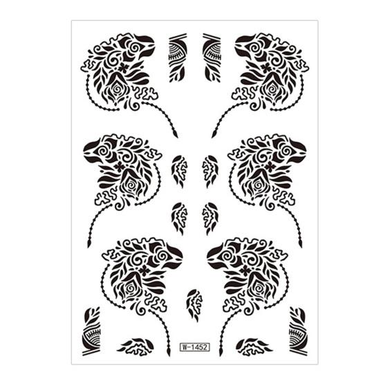 Temporary Tattoos Stickers Fake Body Arm Chest Shoulder Tattoos with Black Lace Flower