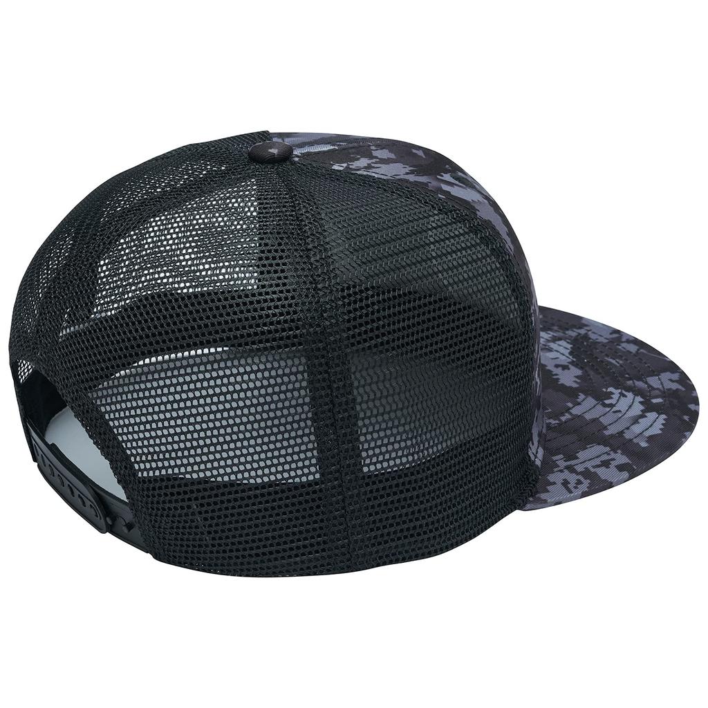 Bassdash Flat Bill Cap for Men and Flat Visor Adjustable Size Camouflage Trucker Hat Digital Women, Cap, (56-60cm), (Black Camera)