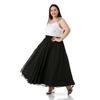 Women's Plus Size Elastic Waist Flared Lined Chiffon Long Skirt