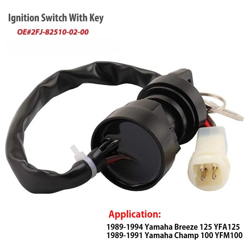

Ignition Switch With Key For Yamaha Champ 100 YFM100 YFM 1989 1990 1991 1992 1993 1994 Breeze 125 YFA125 OEM# 2FJ-82510-02-00