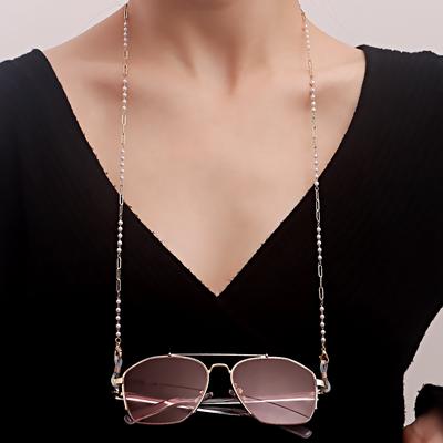 Mask Hanging Chain Glasses Chain Pearl Pentagram Disc Mask Chain Peach Heart Metal Glasses Chain Spot