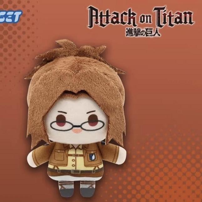 Set Portachiavi Peluche Attack on Titan, 10cm Bambola di Levi Mikasa Eren Hange, Peluche Carino Chibi, Ciondolo Zaino Anime, Collezione Corpo di Ricerca
