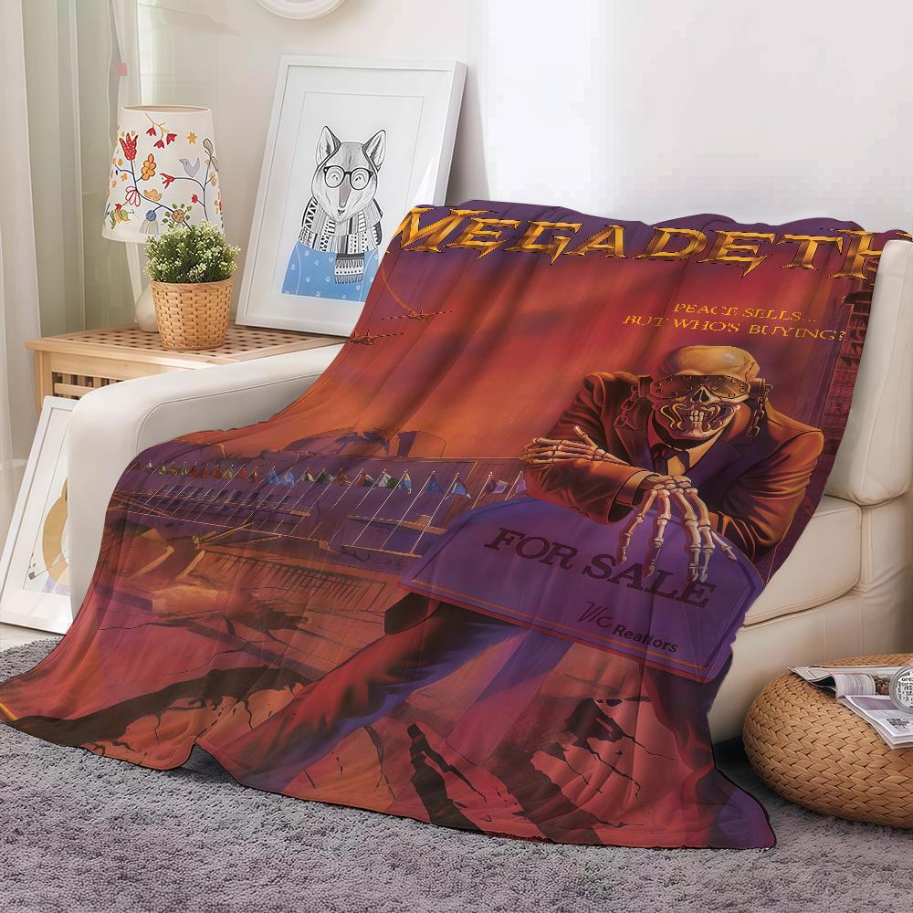 M-megadeth Band Blanket Warm And Soft Suitable For Bedroom Living Room Sofa Bed Office Travel Camping
