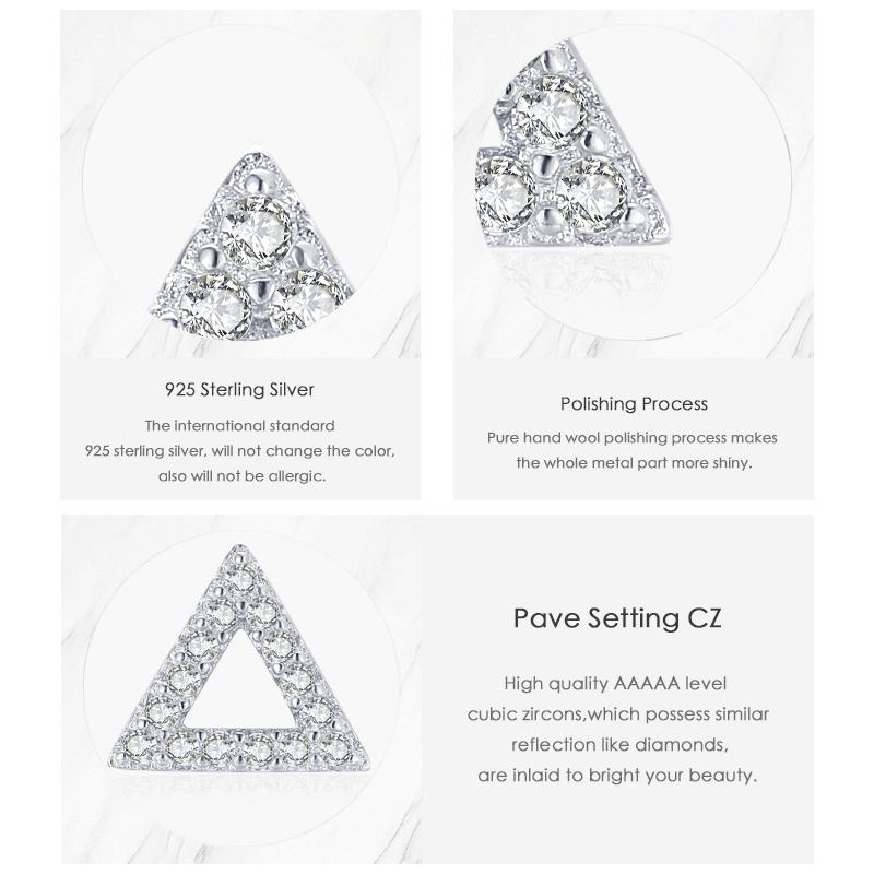 MODIAN 925 Sterling Silber Einfache Dreieck Ohrstecker für Frauen Helle Klare CZ Statement Hochzeit Schmuck Weiblich