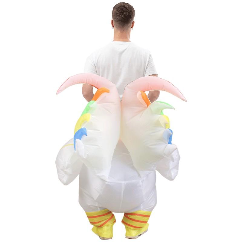 Inflatable White Rooster Costume Kids Halloween Party Fun Outfit Mascot Performance