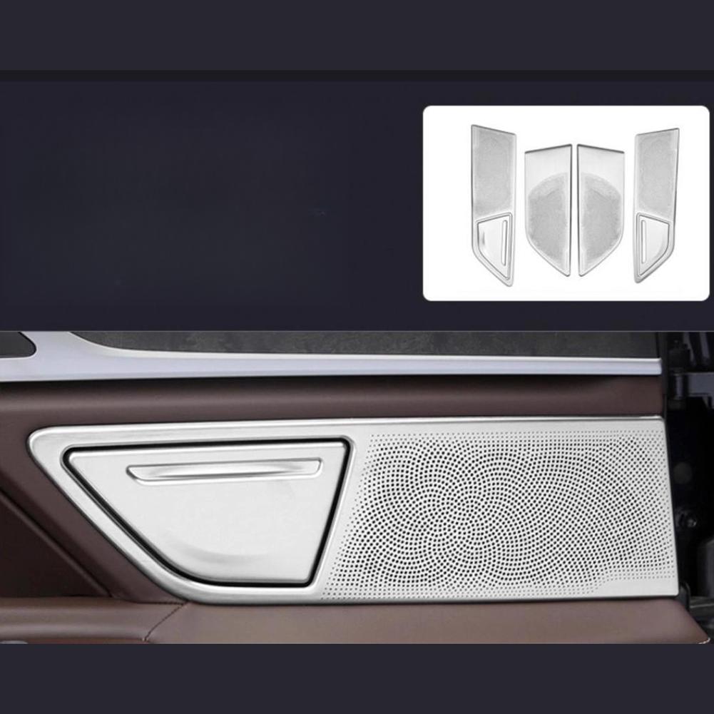 Door Speaker Trim Sticker Cover for BMW 7 Series G11 G12 2016 2025 Car Interior Silver Stainless Steel 6 Cover Accessories