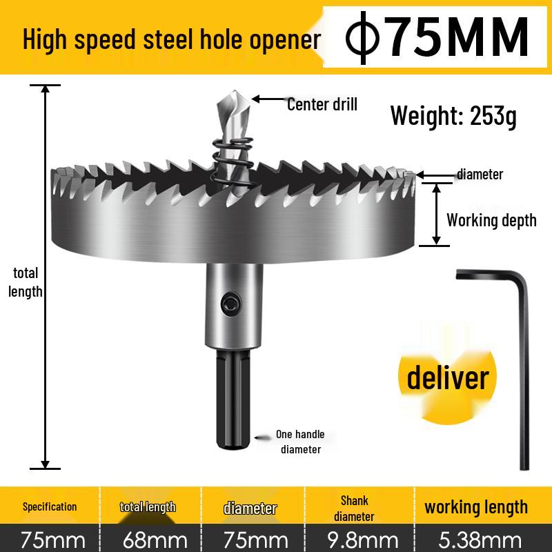 Stainless Steel High-Speed Hole Saw for Sheet Metal and Aluminum Drilling