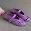 Sheepskin Version~ 2025 New Leather Hollow Bag Head Half Slippers Women's Summer Flat Bottom Mary Jane Hole Sandals Women's Shoes