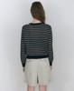 Lafelsortof Striped Round Neck Knit Cardigan