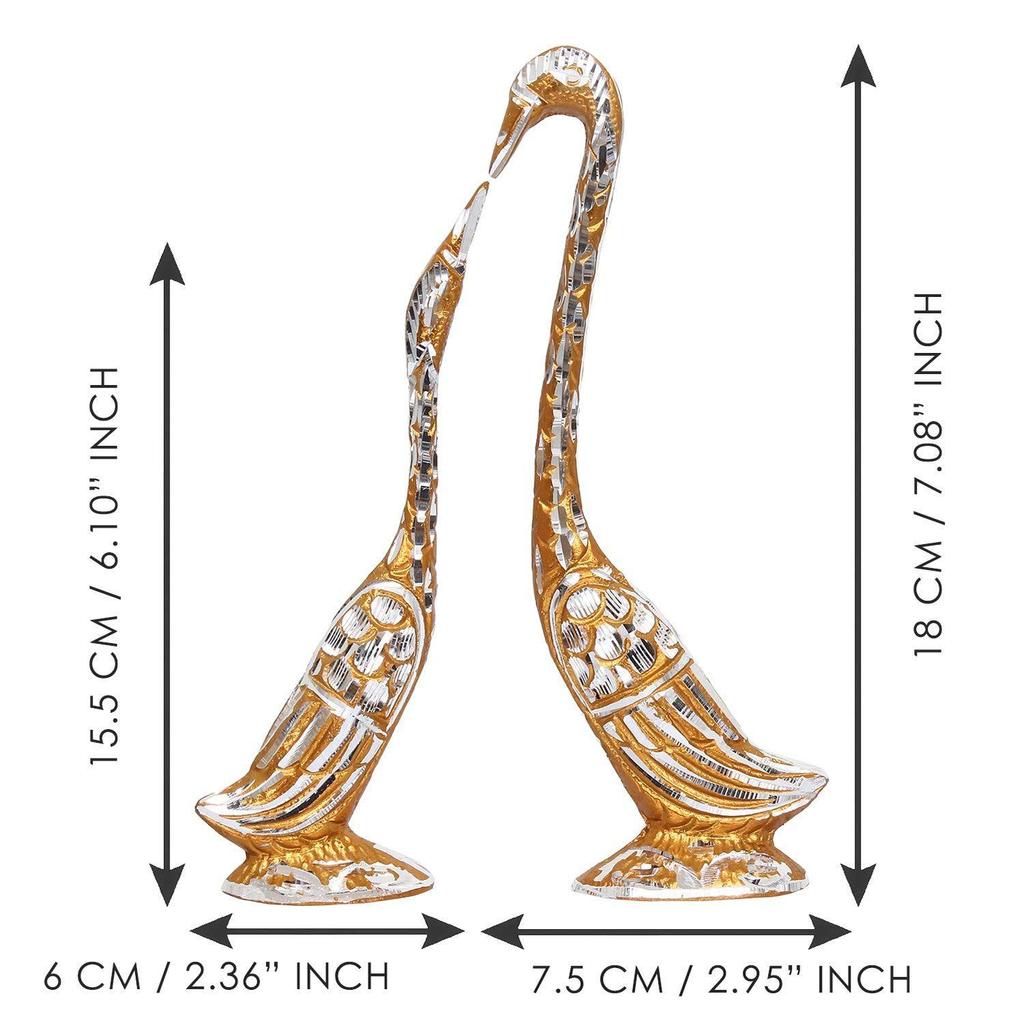 Cute Swan Love Birds with 7 Inch Height Decorative Figurine