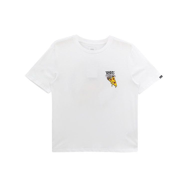 Vans Череп Пицца Мультфильм принт Повседневная футболка с круглым вырезом с короткими — фото 2