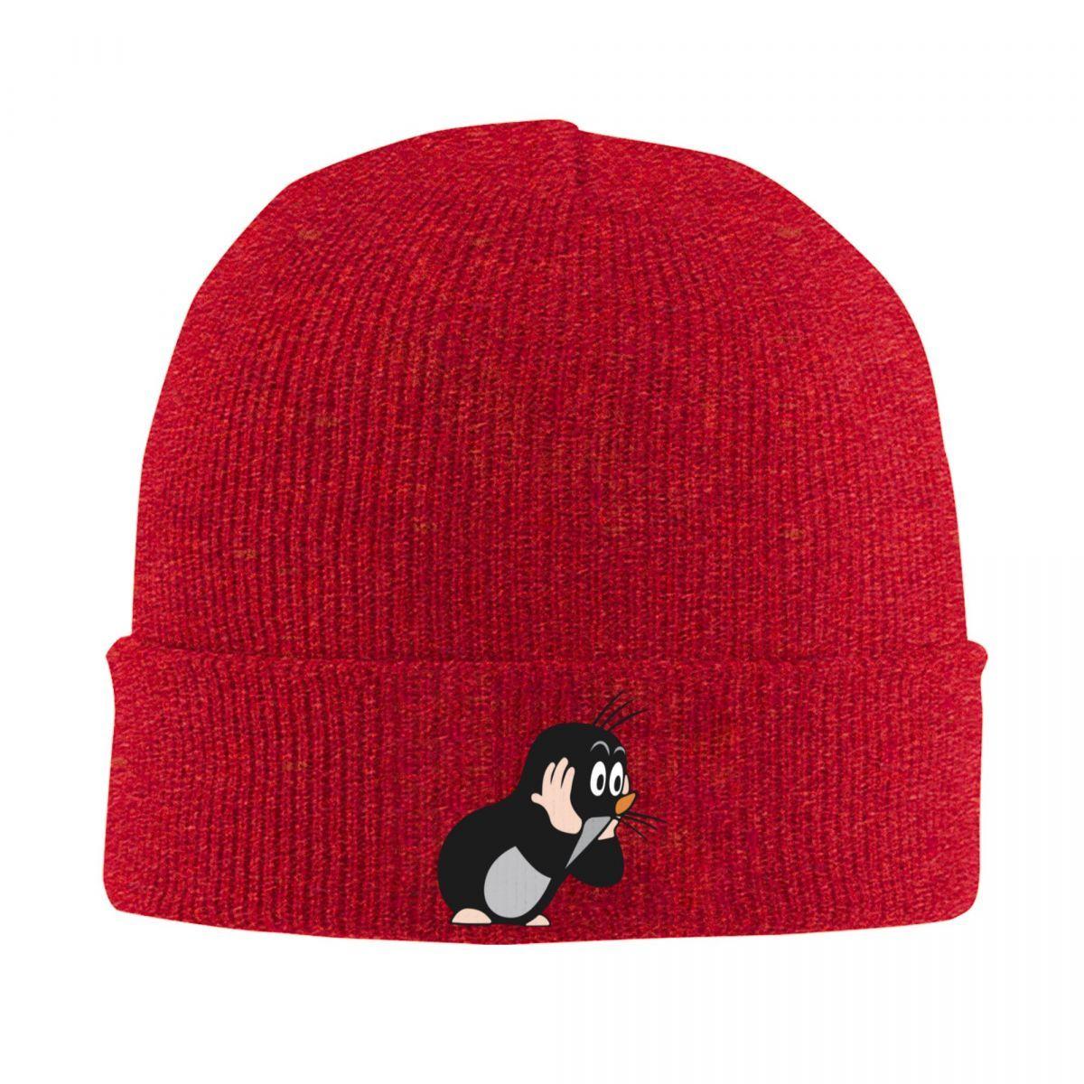 

New Mole Surprised Hats Autumn Winter Beanie Warm Krtek Little Maulwurf Cute Cartoon Cap FeUnisex Unisex Acrylic Knitted Caps