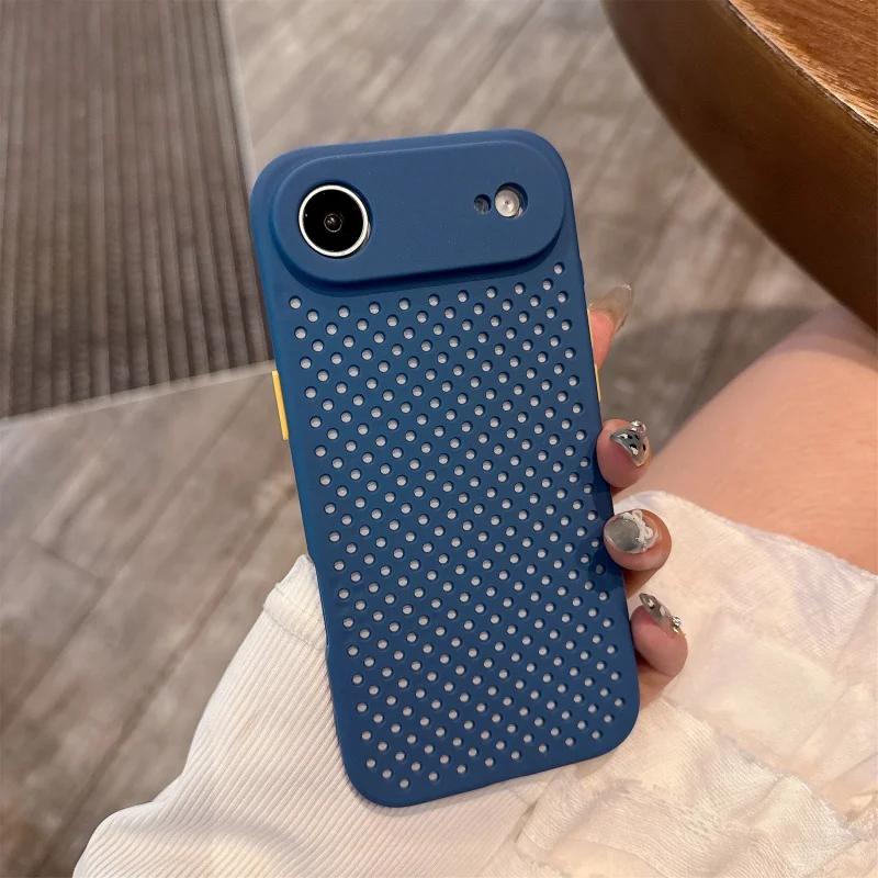 Heat Dissipation Breathable Cooling Phone Case For iPhone 17 Pro Max 17 Pro 17 Air 16 16e 15 14 Pro Max 14 15 Plus Soft Silicone Cover