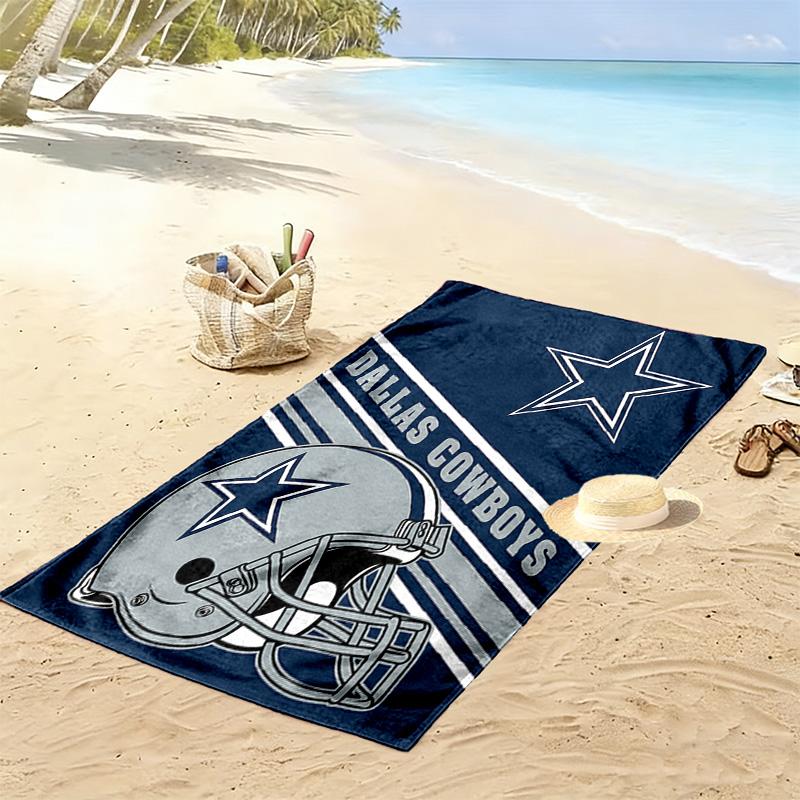 Asciugamano da Spiaggia con Stampa Dallas Cowboys, Asciugamano Grande Morbido ad Asciugatura Rapida per Spiaggia Campeggio Nuoto