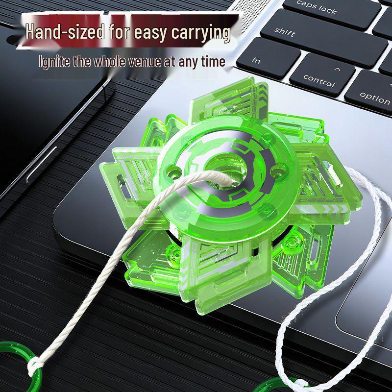 Luminous Pull-String Flywheel Gyroscope Toy for Kids - Cool Exploding Spark Effect!