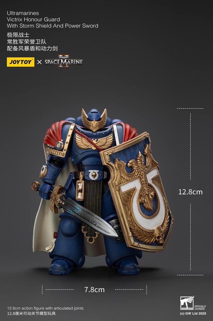 JOYTOY Warhammer Ultramarines Victorix Honor Guard Shield Power Action Fully Assembled 40,000 (Storm & Sword) Figure,