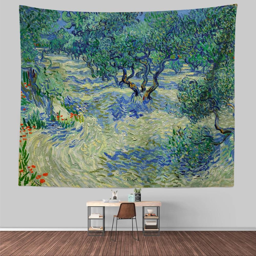 Van Gogh Art Tapestry Hippie Abstract Tapestry Vintage Aesthetics Tapestry Wall Hanging Tapestries Dorm Art Living Room Bedroom