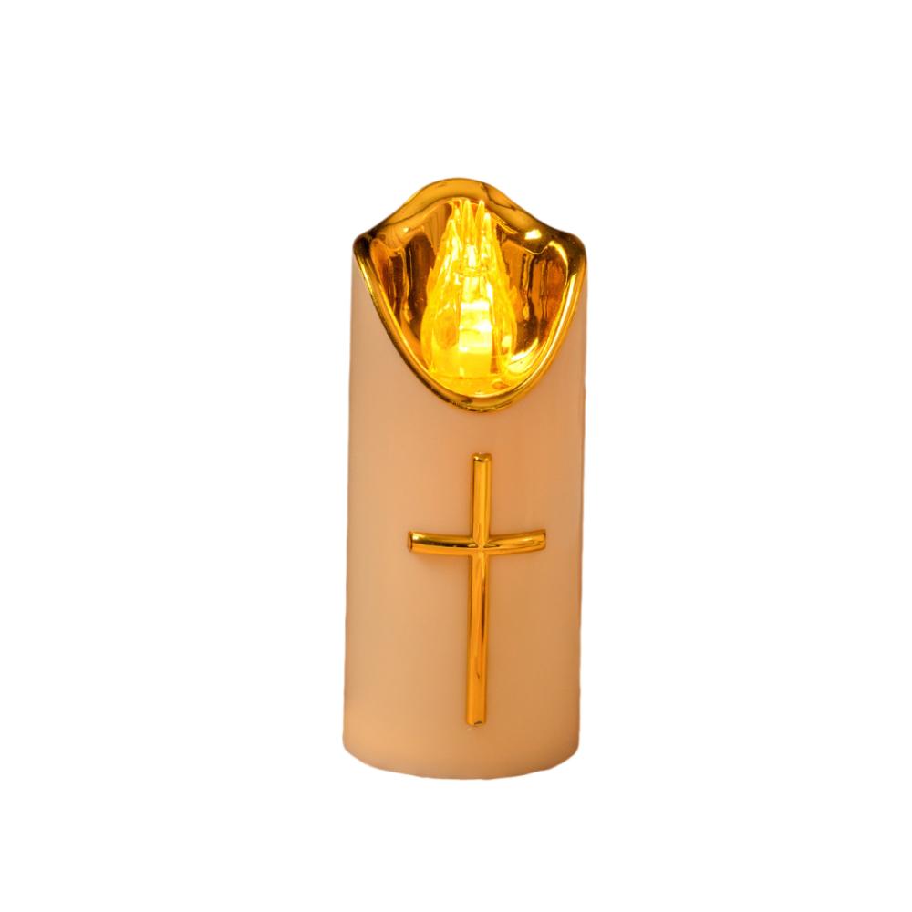 Resuable Christian Cross Candles Waterproof Realistic Flame Candles  Church Use