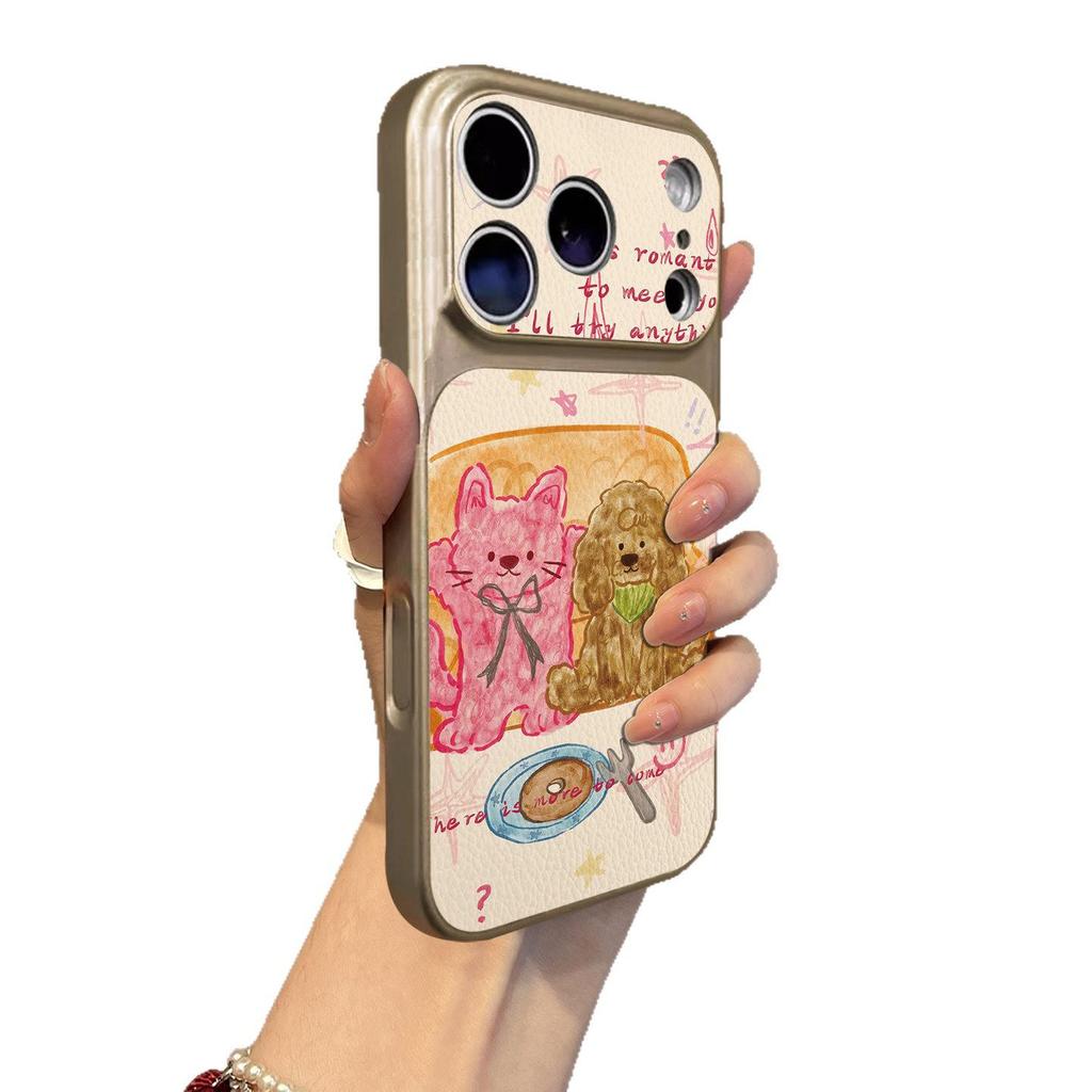 Coque de téléphone design Chat et Chien pour Apple 17 Pro Max, 16 Pro, 15 Pro Max, 14 Pro - Haut de gamme, Protection anti-chute