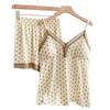 Girly Polka Dot Modal Camisole Pajama Set with V-Strap and Padding - Comfortable Summer Homewear