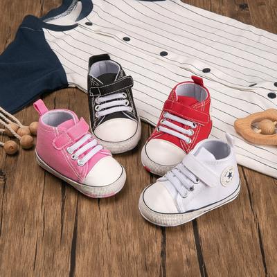 Scarpe Alte, Scarpe da Bambino in Tela, Scarpe per Imparare a Camminare, Scarpe a Suola Morbida
