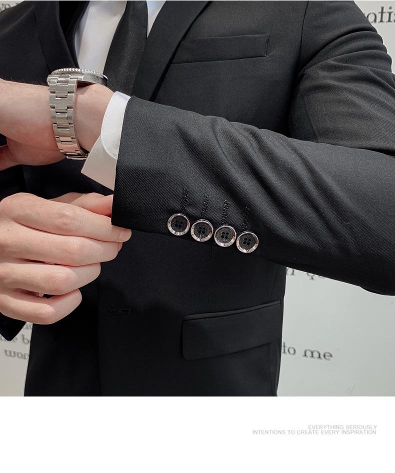 2022 Men's Solid Color Two-Button Suit & Trousers Set