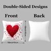 1pc Red Heart-Shaped Petal Pattern Plush Throw Pillow Cover | 2D Flat Printing, Single-Sided, 18x18 inch, Suitable for Sofa and Living Room Decor