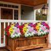 5 Stems Artificial Impatiens Flowers Bouquet for Outdoor UV Resistant Faux Silk Flowers for Outside Front Porch Garden Window Box Planter Decor