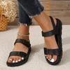 Summer New Casual Fashion Women's Sandals Comfort Platform Sole Flat Bottom Open Toe Female Black Sandales Femmes Women Shoes