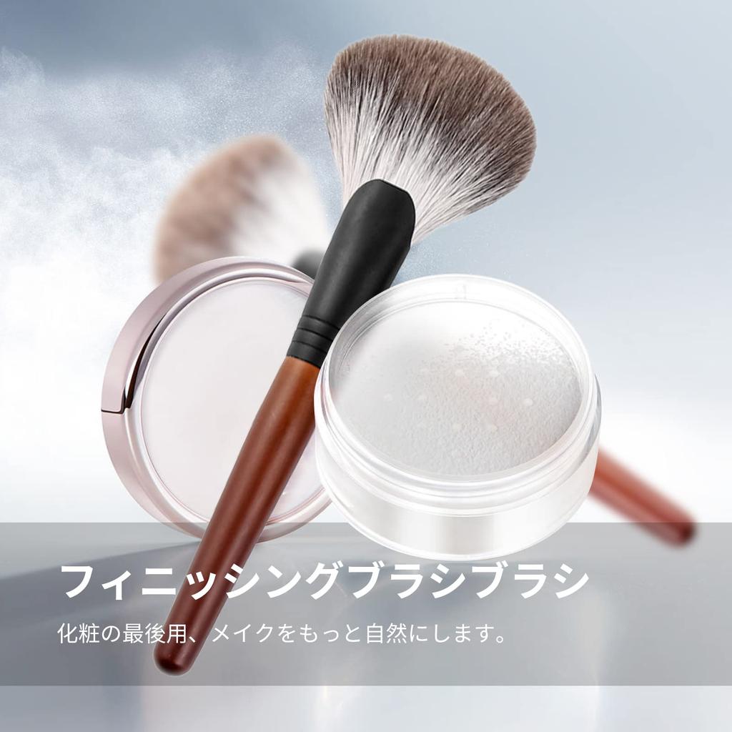 Luxurious Silver Fox Makeup Natural Easy to Wooden Finishing Powder Loose Powder Face Suitable for Professionals and Beginners Y-KINZ Brush, Bristle,