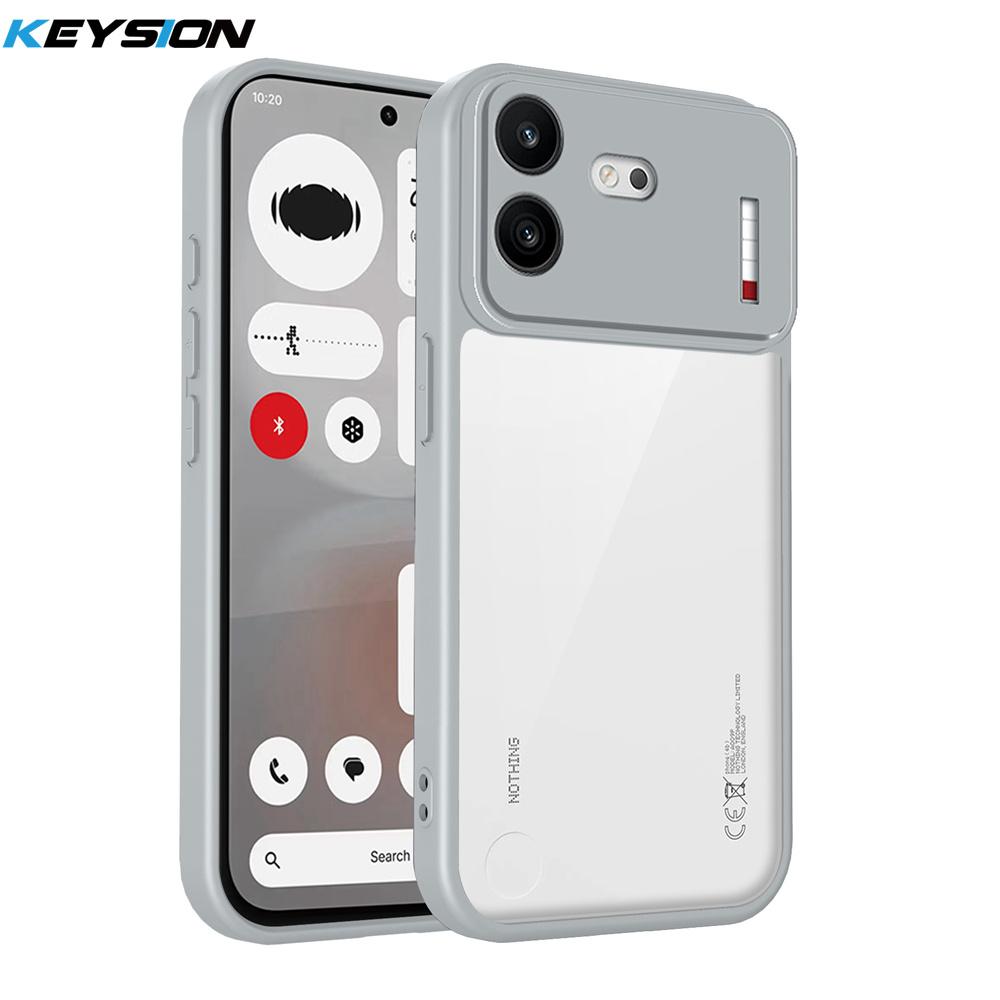 KEYSION Transparent Phone Case for Nothing Phone 4B Soft Silicone+PC HD Clear Shockproof Phone Back Cover for Nothing Phone 4b