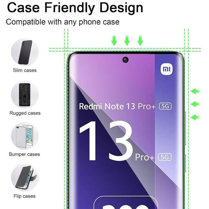 Verre Trempé pour Xiaomi Redmi Note 13 Pro Plus 5G - Note 13 Pro+ 5G - Installation Facile Anti-Rayures Résistant Pack de 4
