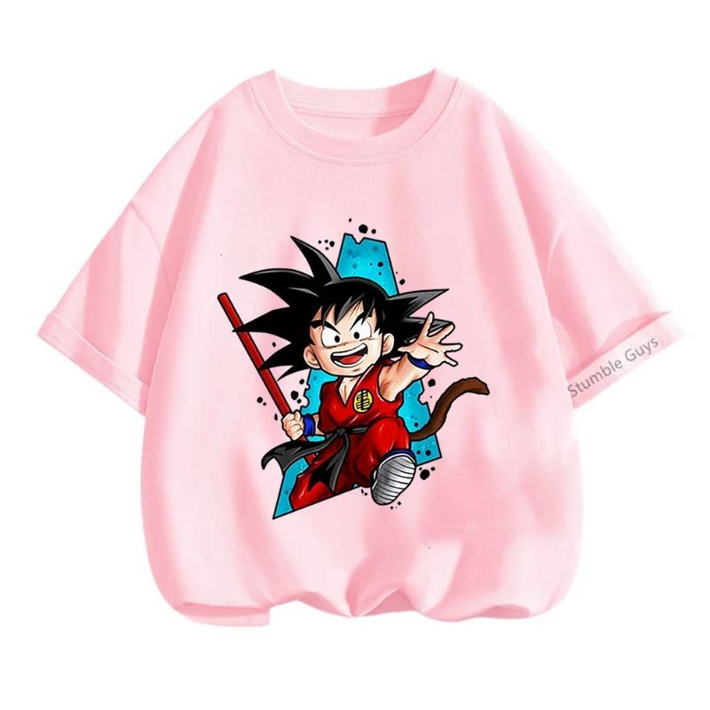 Summer 3-14 Children T Shirt Dragon Ball Z Son Goku Anime Teen Clothes Fashion Casual T-shirt Boy Clothing Tshirt Kids Tops