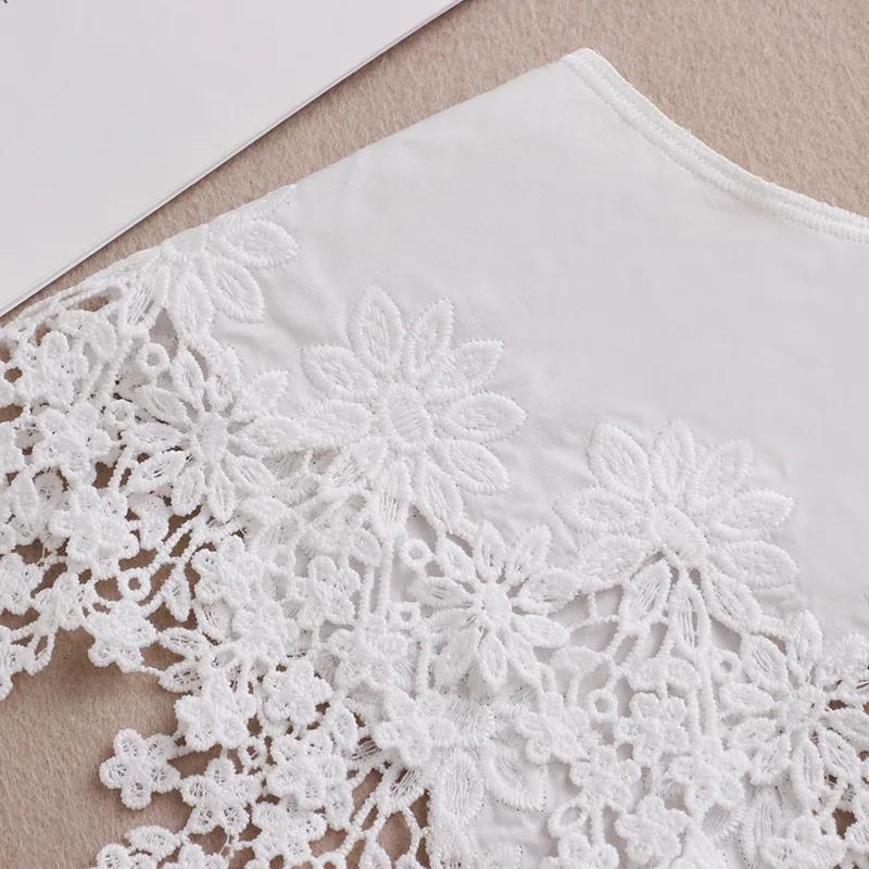 Guler fals cu rever mare din dantelă din bumbac la modă pentru femei, detașabil, detașabil, guler fals, pulover, rochie decor accesoriu