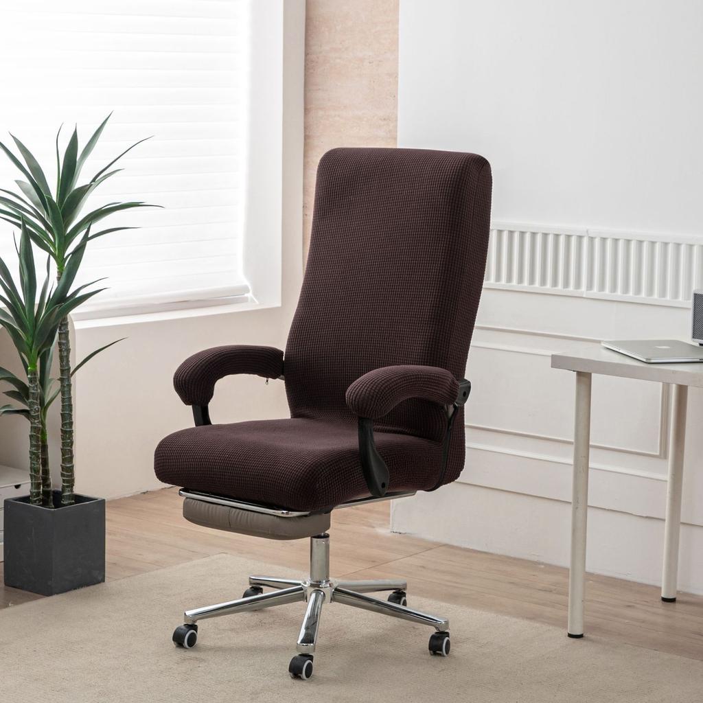 Thickened Corn Kernels Elastic Office Chair Cover Boss Chair Combination 3-Piece Set One-Piece Zipper Swivel Chair Cover Washable