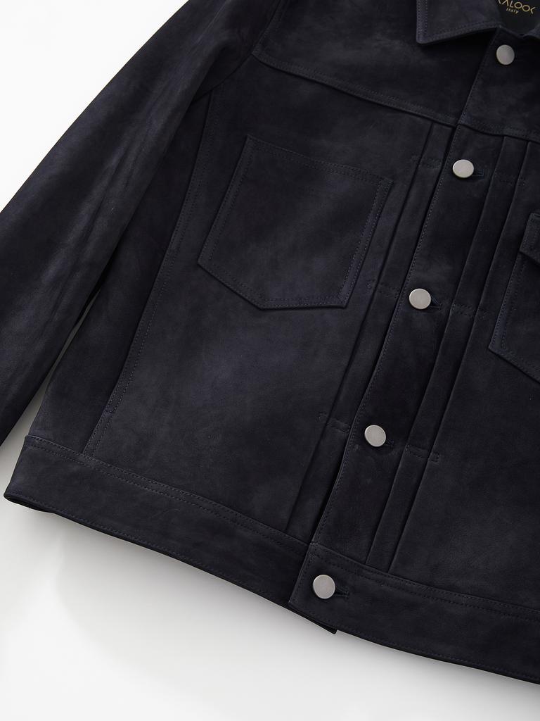 Ikalook Goat Skin Suede Trucker Jacket Cljp118